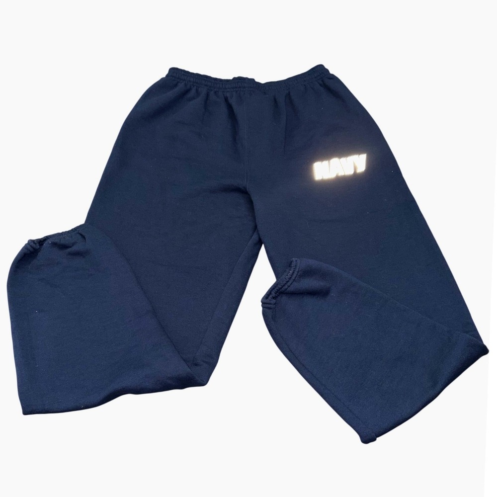 MV Sport US Navy Sweatpants Large Blue Cuffed Jogger NWT Made in USA Activewear